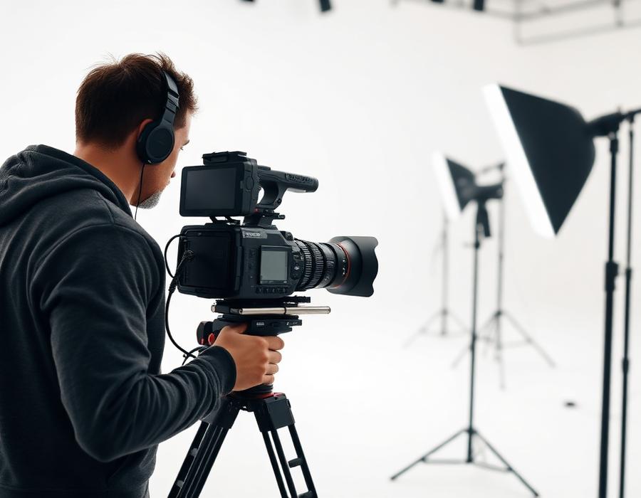 Produção audiovisual em estúdio